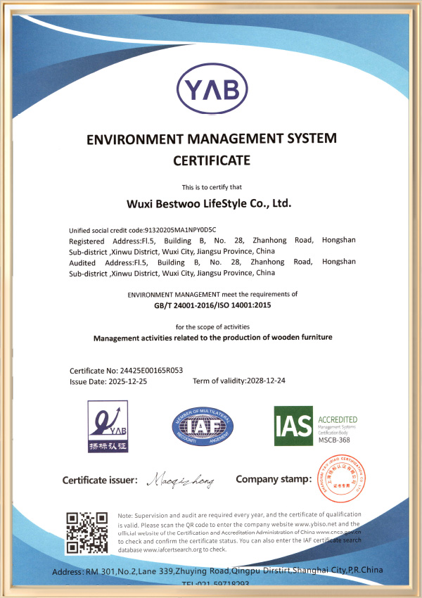 ENVIRONMENT MANAGEMENT SYSTEM CERTIFICATE