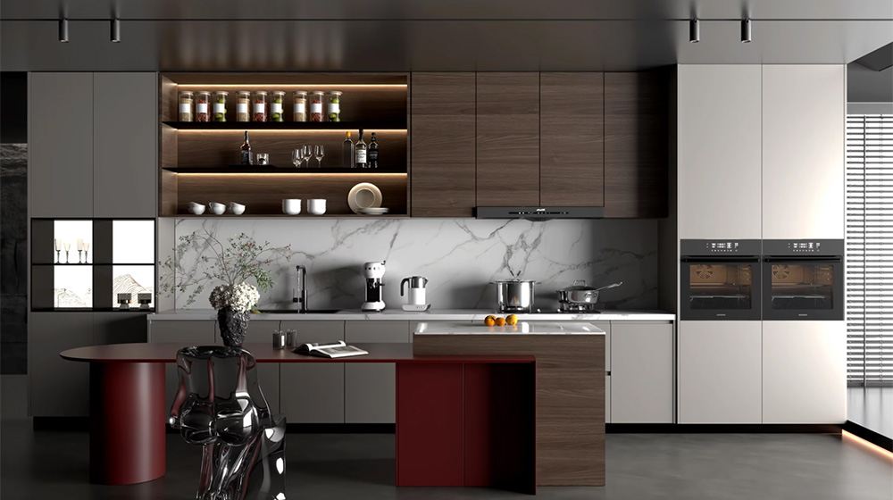 Dark gray+white color blocked style