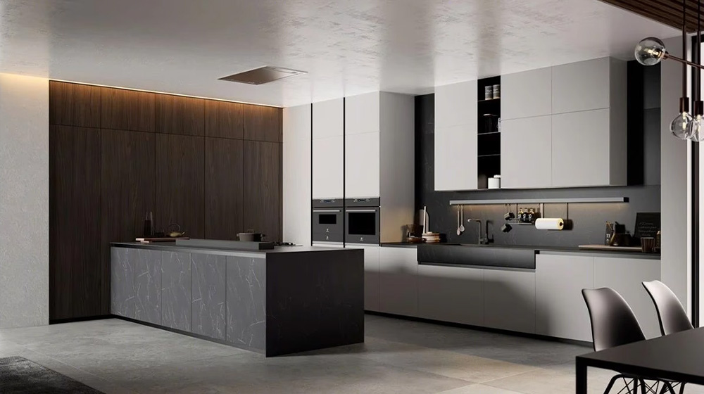 Deep and dark color blocked mansion style