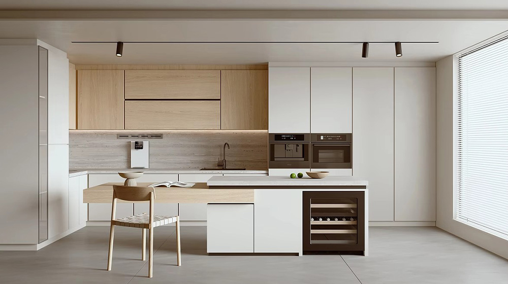 Shallow wood+pure white minimalist style