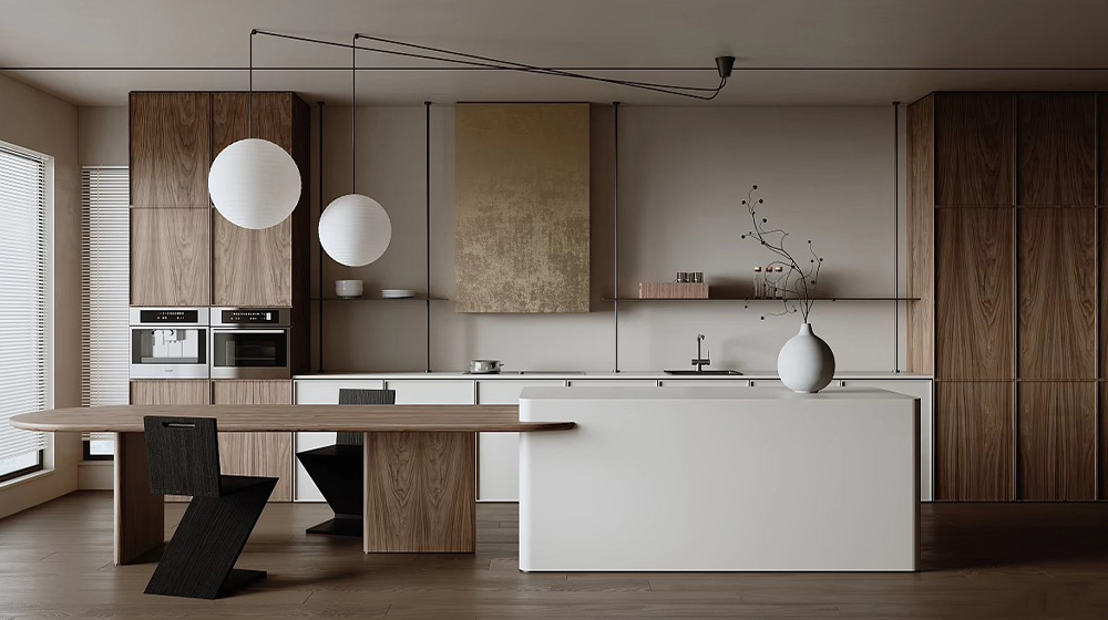 Deep Wood+White Minimalist Style