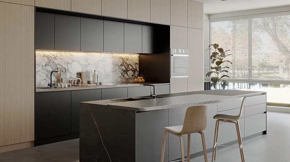 Deep and dark color blocked mansion style