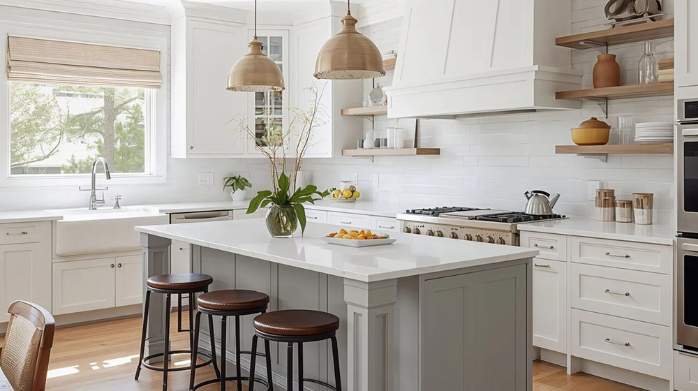 American Light Grey Medium Island Style