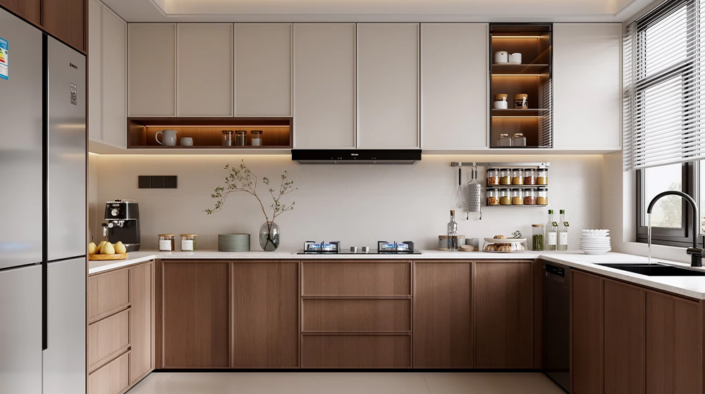 Light Wood White Color blocked Style