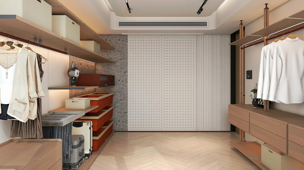 Red toned storage style